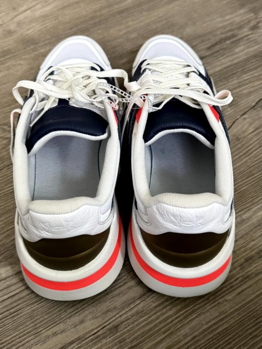 Under Armour Forge 96 Reissue Chunky White Beta Navy Sneakers Men 10.5 Women 12 - Picture 6 of 13